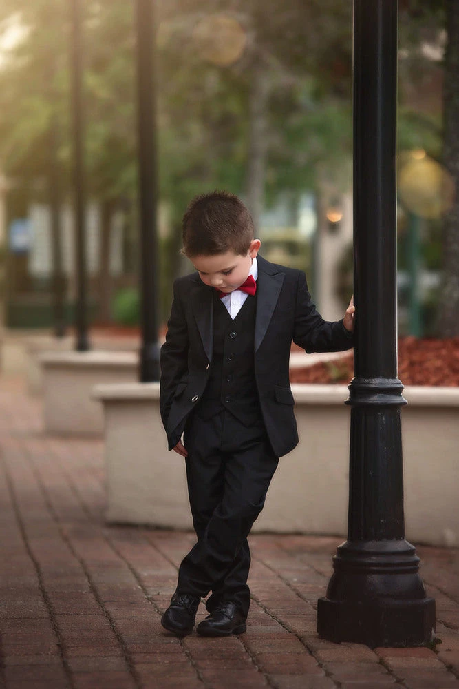BOYS SAVILLE ROW BLACK TUXEDO 3PC. SET 5 BOYS SAVILLE ROW BLACK TUXEDO 3PC. SET - Image 3
