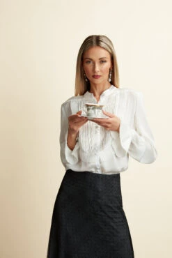 MAYA TUXEDO BLOUSE WINTER WHITE -Clothing Promotion Store 122 10