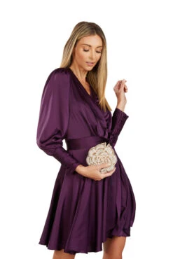 ALBERTINE WRAP DRESS EGGPLANT -Clothing Promotion Store 135 4