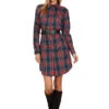 EVE BUTTON FRONT TARTAN SHIRT DRESS -Clothing Promotion Store 140 1