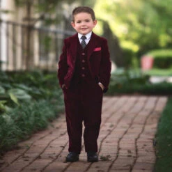 BOYS BARCLAY SUIT BURGUNDY VELVET 3PC SET -Clothing Promotion Store 1 e57bcd3d 1771 4c5e 894b 88de8044f21d