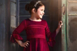LILY DRESS BURGUNDY VELVET -Clothing Promotion Store 227 3