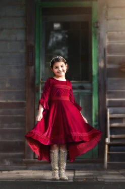 LILY DRESS BURGUNDY VELVET -Clothing Promotion Store 227 4