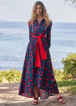 CONSTANCE MAXI DRESS NAVY ROSE FLORAL -Clothing Promotion Store 235
