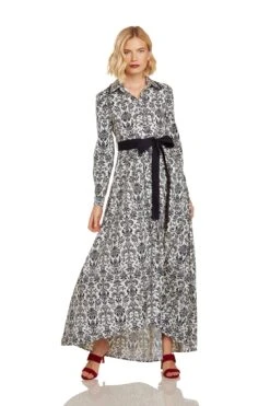 CONSTANCE MAXI DRESS NAVY DAMASK 23 CONSTANCE MAXI DRESS NAVY DAMASK -Clothing Promotion Store 26 1368 WEB