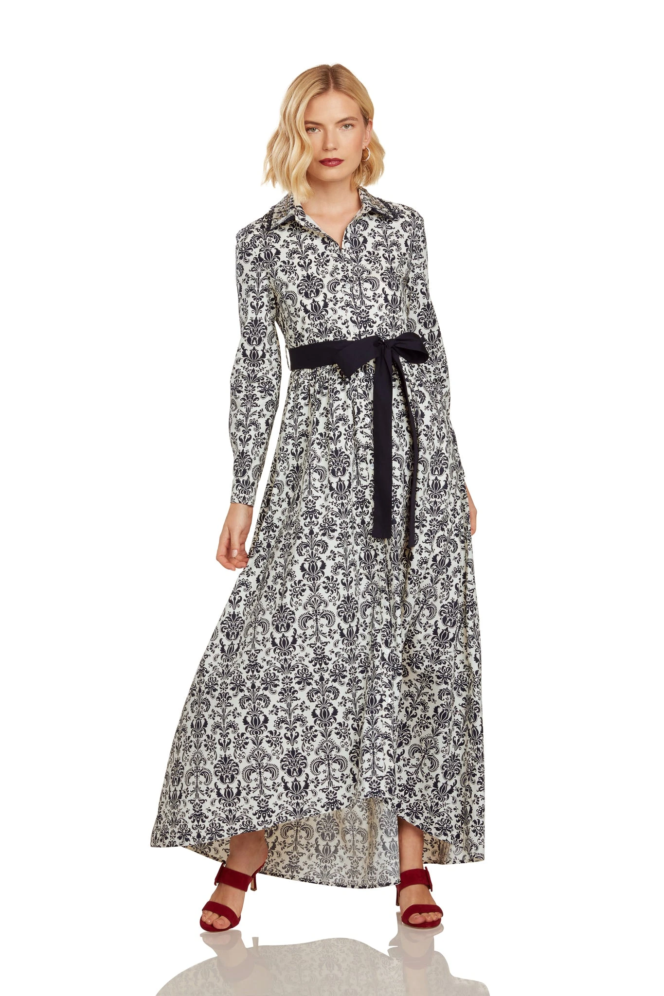 CONSTANCE MAXI DRESS NAVY DAMASK 10 CONSTANCE MAXI DRESS NAVY DAMASK - Image 8