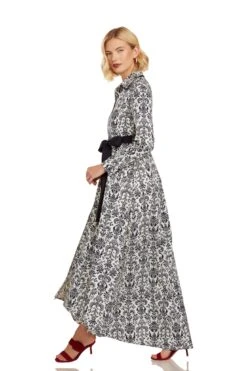 CONSTANCE MAXI DRESS NAVY DAMASK 24 CONSTANCE MAXI DRESS NAVY DAMASK -Clothing Promotion Store 26 1386 WEB