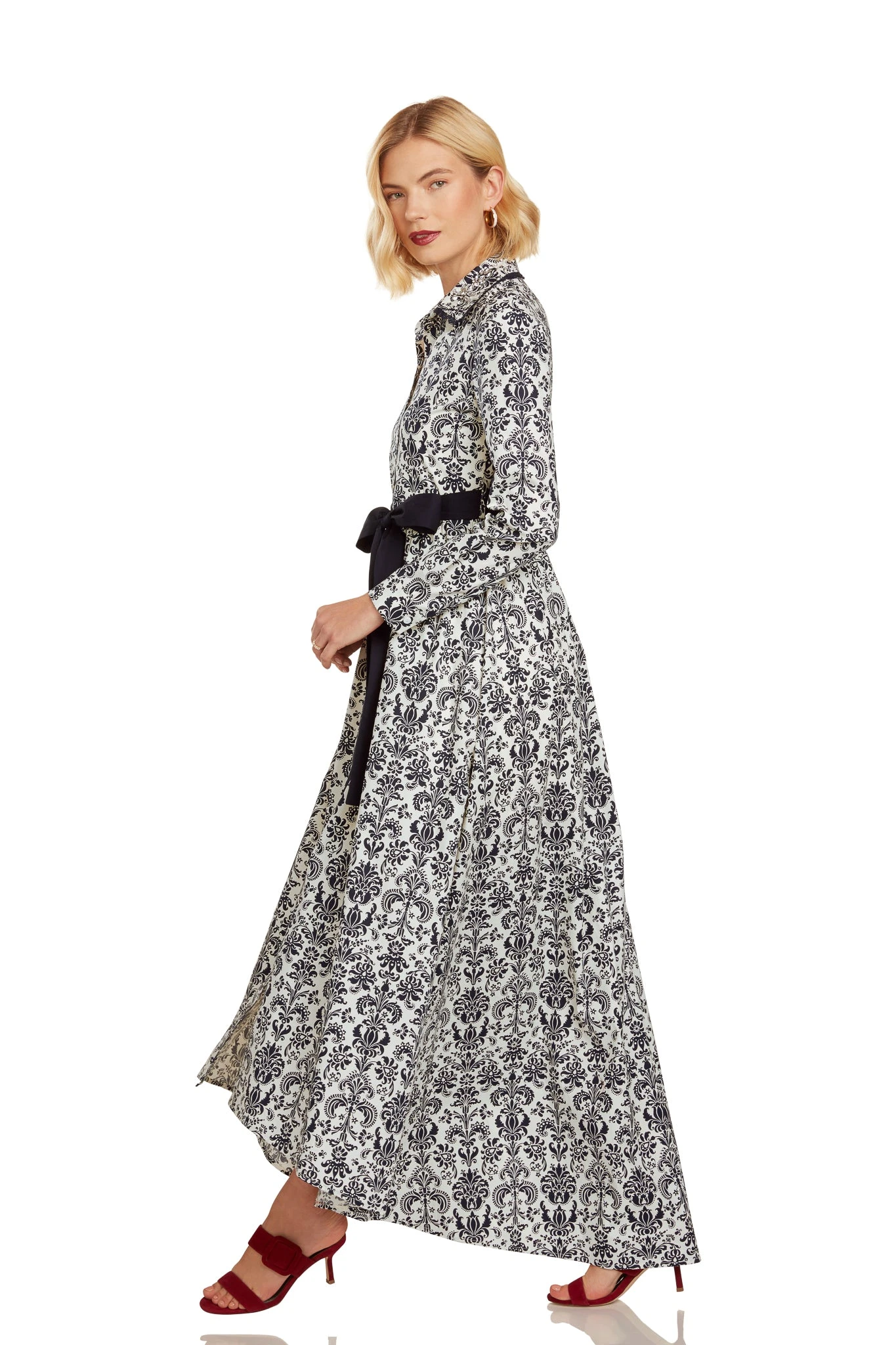 CONSTANCE MAXI DRESS NAVY DAMASK 11 CONSTANCE MAXI DRESS NAVY DAMASK - Image 9