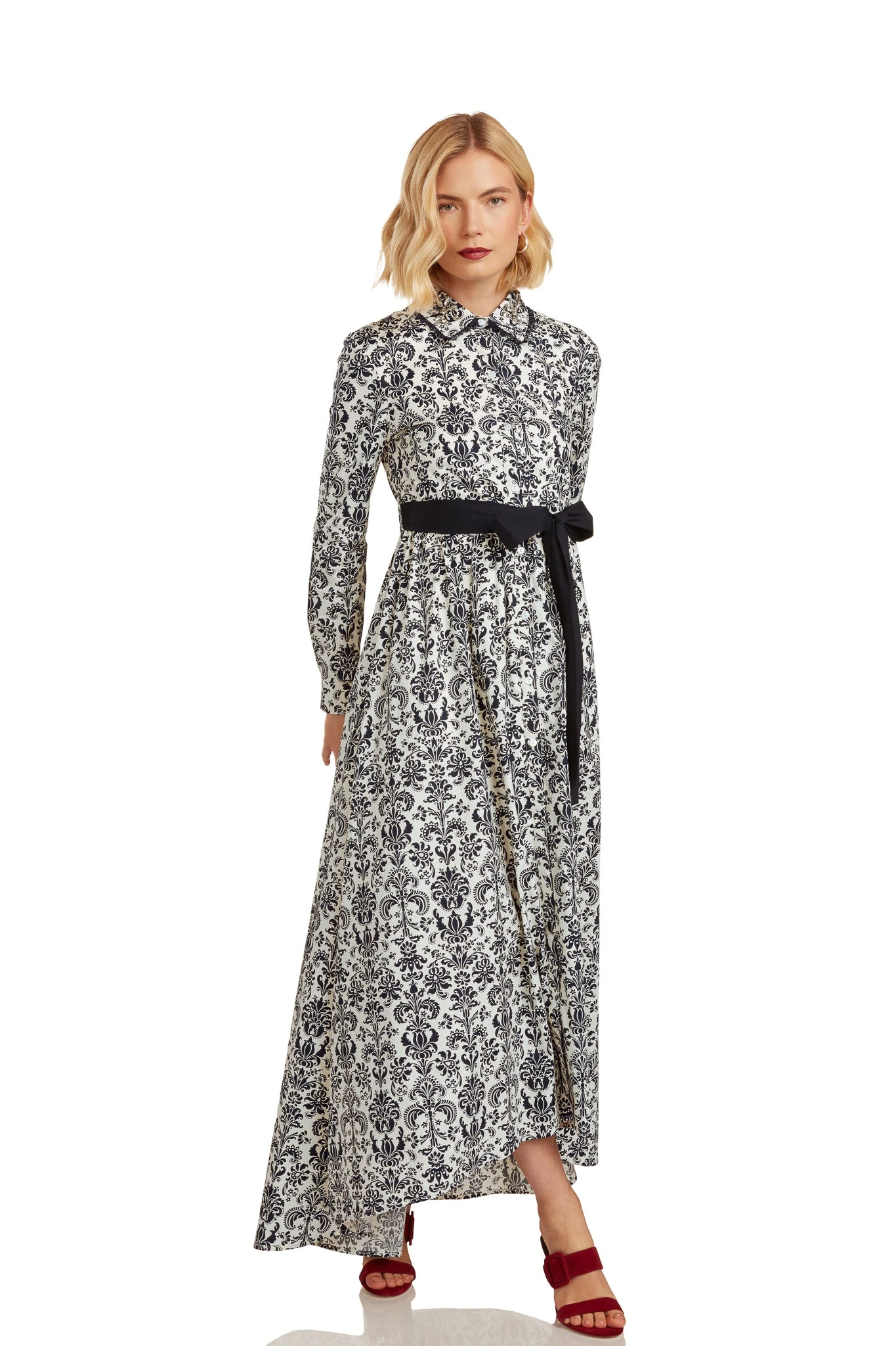 CONSTANCE MAXI DRESS NAVY DAMASK 3 CONSTANCE MAXI DRESS NAVY DAMASK