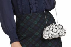 BLACK & WHITE FLORAL RHINESTONE CLUTCH -Clothing Promotion Store 303 3