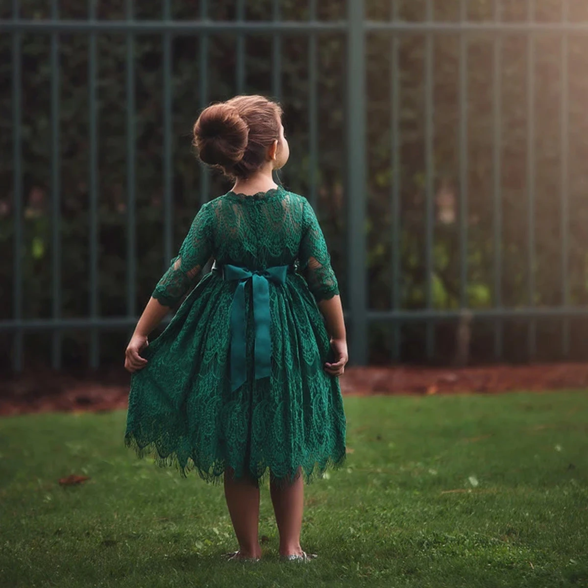 BELLA RAFAELA DRESS & BELT SET-EMERALD 7 BELLA RAFAELA DRESS & BELT SET-EMERALD - Image 5