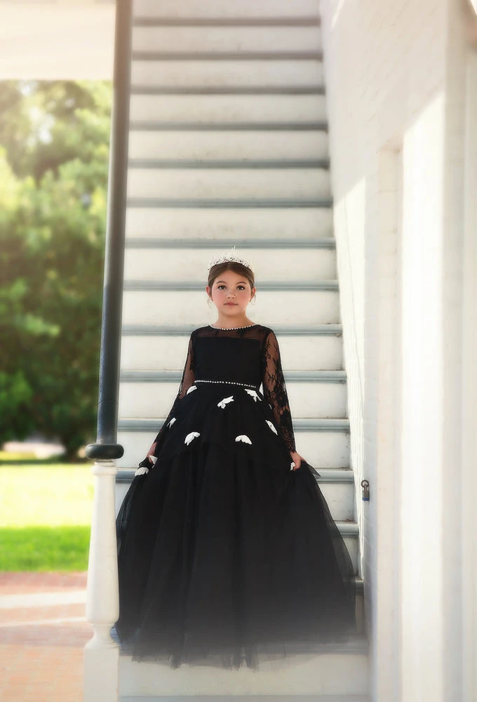 MARIPOSA GOWN BLACK & WHITE 5 MARIPOSA GOWN BLACK & WHITE - Image 3