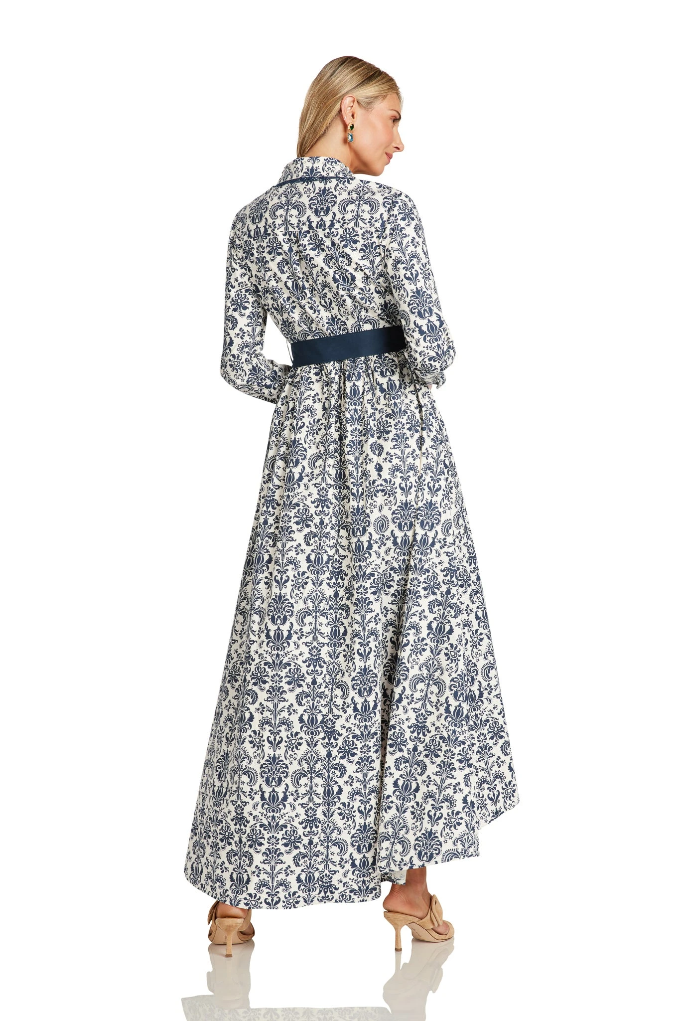 CONSTANCE MAXI DRESS NAVY DAMASK 5 CONSTANCE MAXI DRESS NAVY DAMASK - Image 3