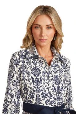 CONSTANCE MAXI DRESS NAVY DAMASK 20 CONSTANCE MAXI DRESS NAVY DAMASK -Clothing Promotion Store ConstanceMaxiNavyDamask 1681 WEB