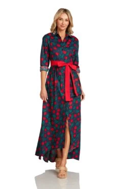 CONSTANCE MAXI DRESS NAVY ROSE FLORAL