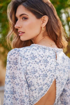 GRACE MINI DRESS BLUE FLORAL -Clothing Promotion Store DSC01822