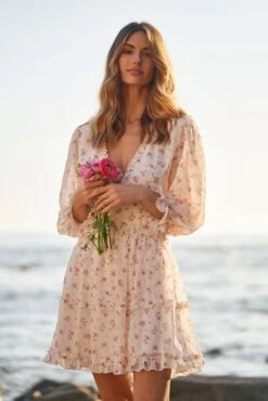 GRACE MINI DRESS PINK FLORAL -Clothing Promotion Store DSC02643