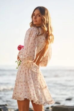 GRACE MINI DRESS PINK FLORAL -Clothing Promotion Store DSC02644