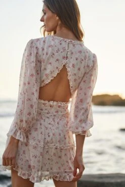 GRACE MINI DRESS PINK FLORAL -Clothing Promotion Store DSC02838