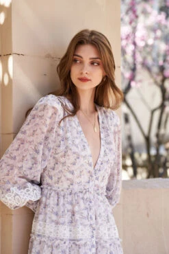 SOFIA MAXI DRESS LAVENDER FLORAL -Clothing Promotion Store DSC07731