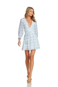 GRACE MINI DRESS BLUE FLORAL -Clothing Promotion Store GraceDressBlue 1551 WEB