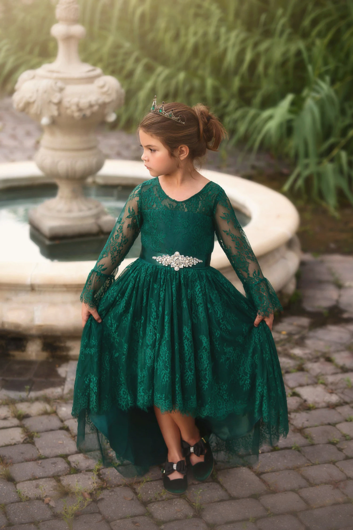 AINSLEY DRESS & BELT SET EMERALD 4 AINSLEY DRESS & BELT SET EMERALD - Image 2