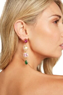 TOULOUSE EARRINGS VIBRANT -Clothing Promotion Store PippaMaxiDressPink 0880 WEB