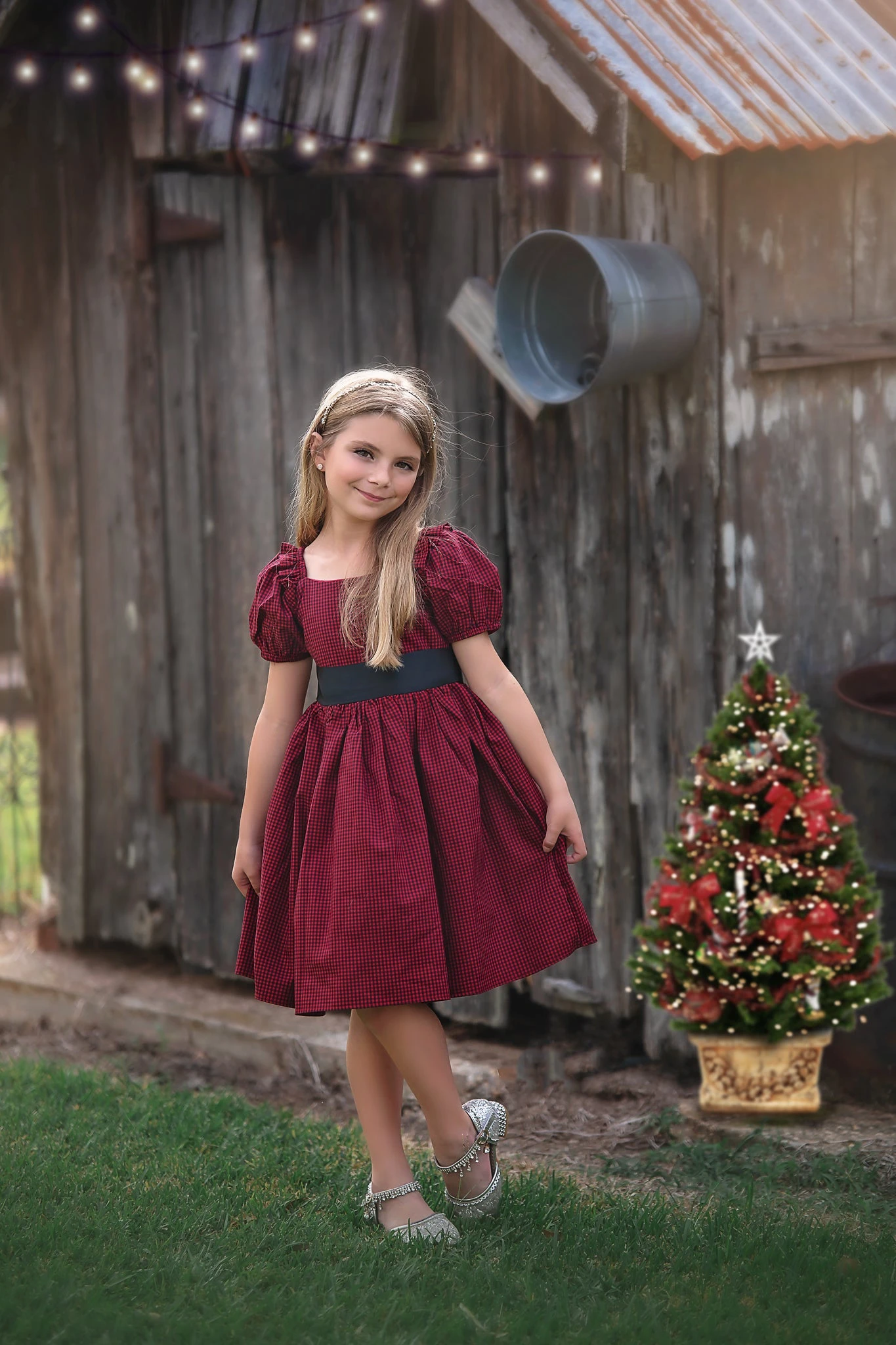 ARIELLE DRESS CRIMSON BUFFALO CHECK 4 ARIELLE DRESS CRIMSON BUFFALO CHECK - Image 2