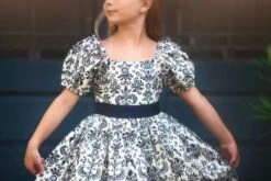 ARIELLE DRESS NAVY DAMASK -Clothing Promotion Store ariellenj2