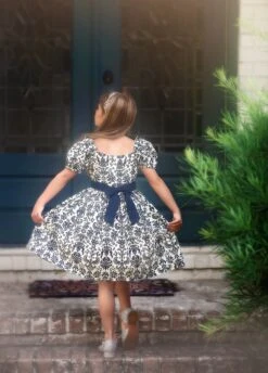 ARIELLE DRESS NAVY DAMASK -Clothing Promotion Store ariellenj3