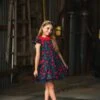 EVANGELINE DRESS NAVY ROSE FLORAL 1 EVANGELINE DRESS NAVY ROSE FLORAL -Clothing Promotion Store evangelinerose1