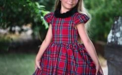 EVANGELINE DRESS ROYAL STEWART TARTAN -Clothing Promotion Store evangelinerstew2